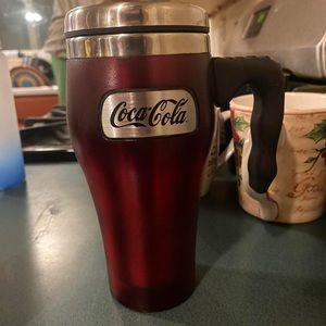 90s coca cola red travel mug.